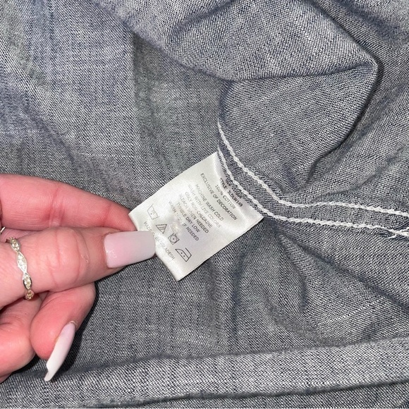 Levi's Shirt button up chambray men's 100% Cotton button up blue pockets SZ LG - Picture 7 of 10